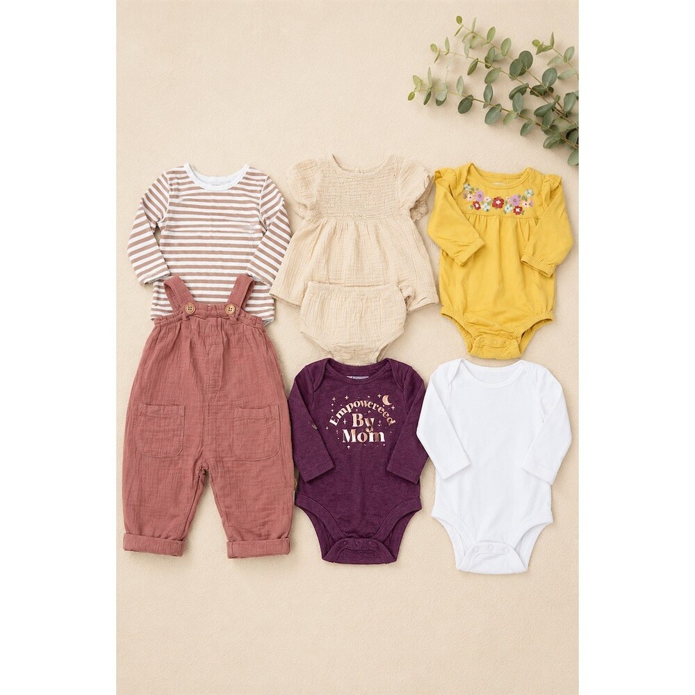 Baby Girl Outfit Bundle 0-3 Months Multicolor Bodysuits Dress 6pc